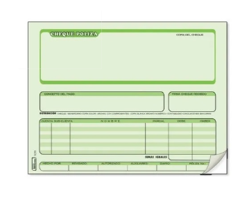 BLOCK POLIZA DE CHEQUE C/DUPLICADO 1/2 OFICIO PAQ 3 PZAS PRINTAFORM  B1011