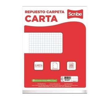 HOJAS PARA CARPETA T/CARTA C/100H  SCRIBE
