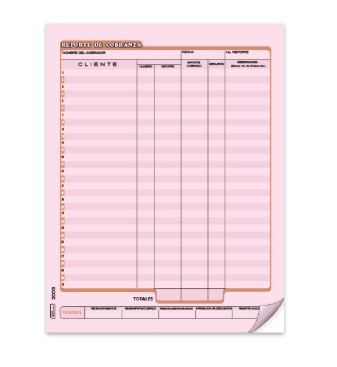 BLOCK REPORTE DE COBRANZA PAQ CON 3 PZAS  PRINTAFORM 