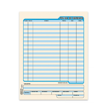 POLIZA DE EGRESOS T CARTA PAQ CON 3BLOCK DE 50H  PRINTAFORM B1004