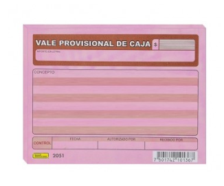 BLOCK VALE PROVICIONAL DE CAJA 1/4 CARTA 3 PZA PRINTAFORM B2051