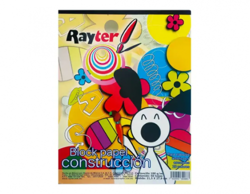BLOCK DE PAPEL CONSTRUCCION RAYTER 21 X27 CM 50H