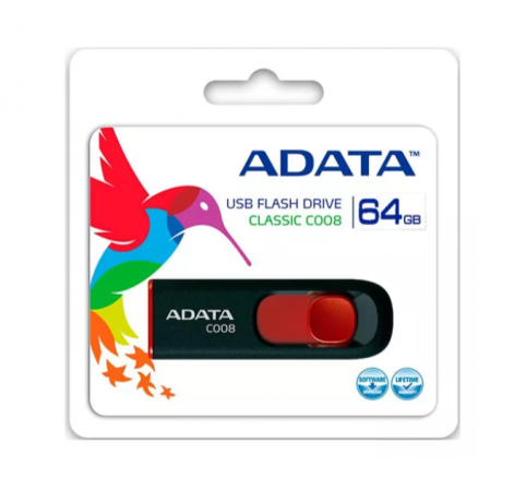 MEMORIA USB ADATA 64 GB 2.0 C008 NEGRO