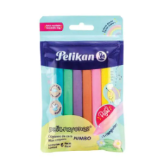 CRAYONES TRIANGULARES JUMBO 6PZAS PASTEL PELIKAN