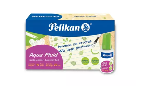 CORRECTOR LIQUIDO DE 20ML CAJA 10 PZAS PELIKAN