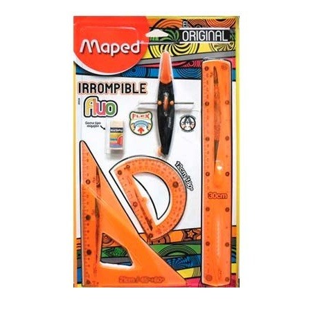 JUEGO DE GEOMETRÍA FLEXIBLE FLUO MAPED