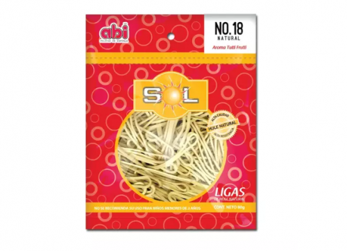LIGA DE HULE NATURAL NUM. 18  EL SOL 80GR