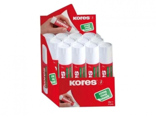 LAPIZ ADHESIVO 20GR  CHAROLA CON 12 PZAS KORES