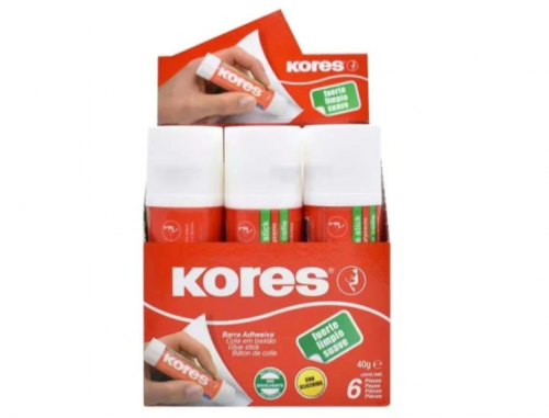 LAPIZ ADHESIVO KORES 40GR CHAROLA CON 6PIEZAS 