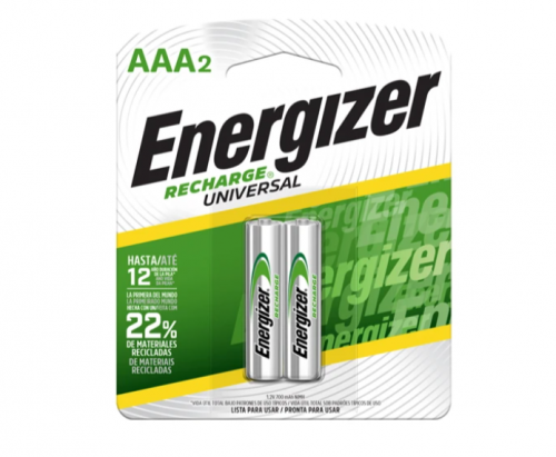 PILA ALCALINA ENERGIZER RECARGABLE AAA CON 2 PZAS