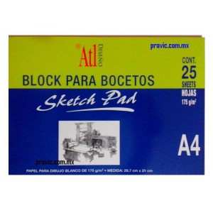 BLOCK PARA BOCETOS A4 ATL CON 25 HOJAS SKETCH PAD