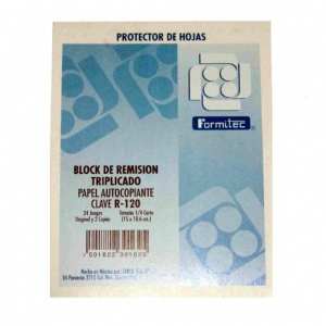 BLOCK REMISION AUTOCOPIANTE TRIPLICADO 1/4 PAQ. CON 10PZAS 
