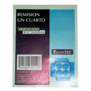  BLOCK REMISION TRIPLICADO 1/4 DE CARTA  PAQ. 10PZAS FORMITEC